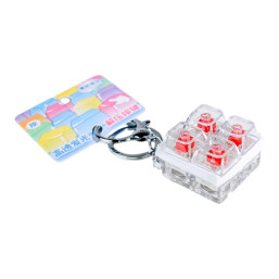 High-Transparency Glow Stress-Relief Four-Grid Key Clip - Red